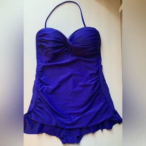 Abs ALLEN SCHWARTZ ONE PIECE RUFFLED SWIMSUIT NWT😍